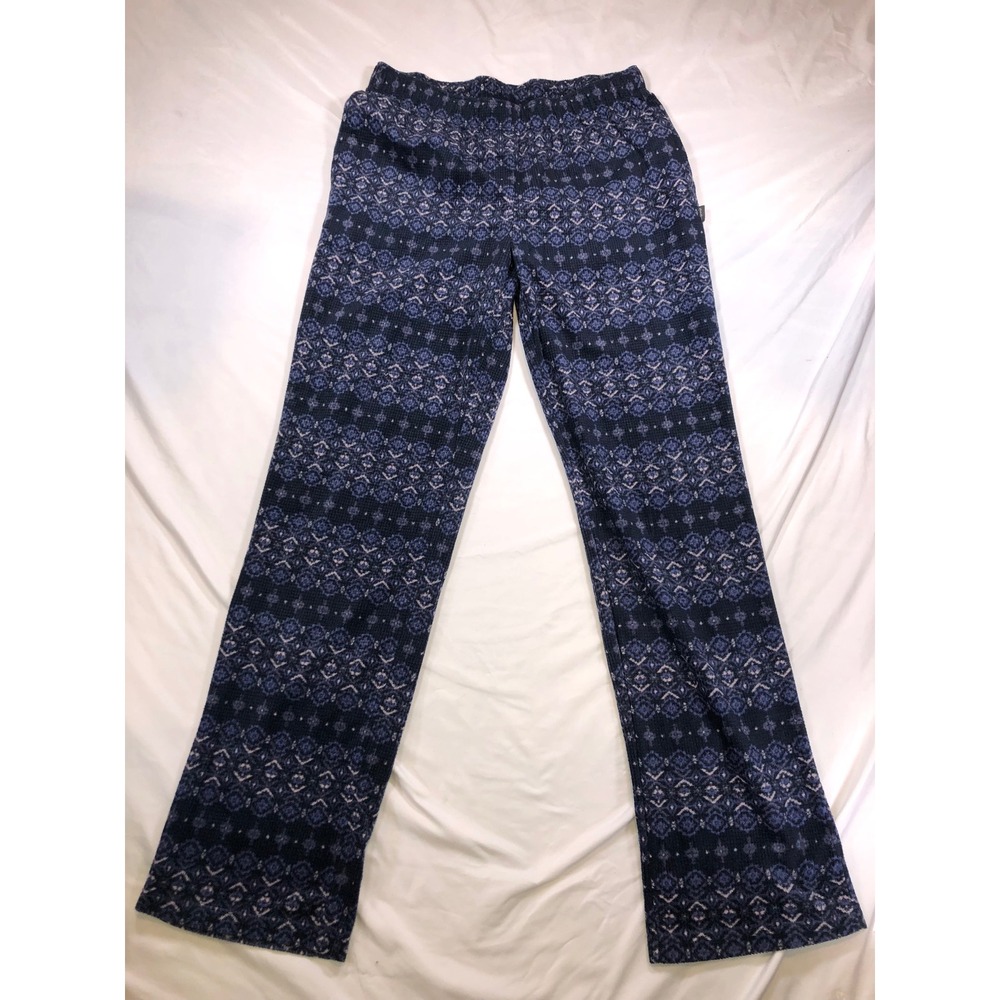 Eddie Bauer Sleepwear Womens Small Blue Purple Fair Isle Fleece Pajama Pants